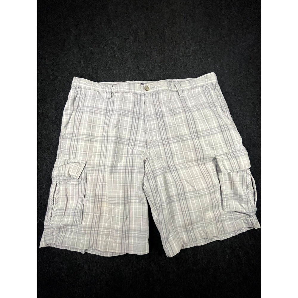 Dockers Cargo Shorts Mens‎ 40 Gray Plaid Utility Pockets Cotton Logo High Rise